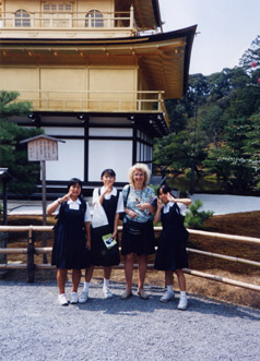 Dee and girls at golden pavillion kyoto