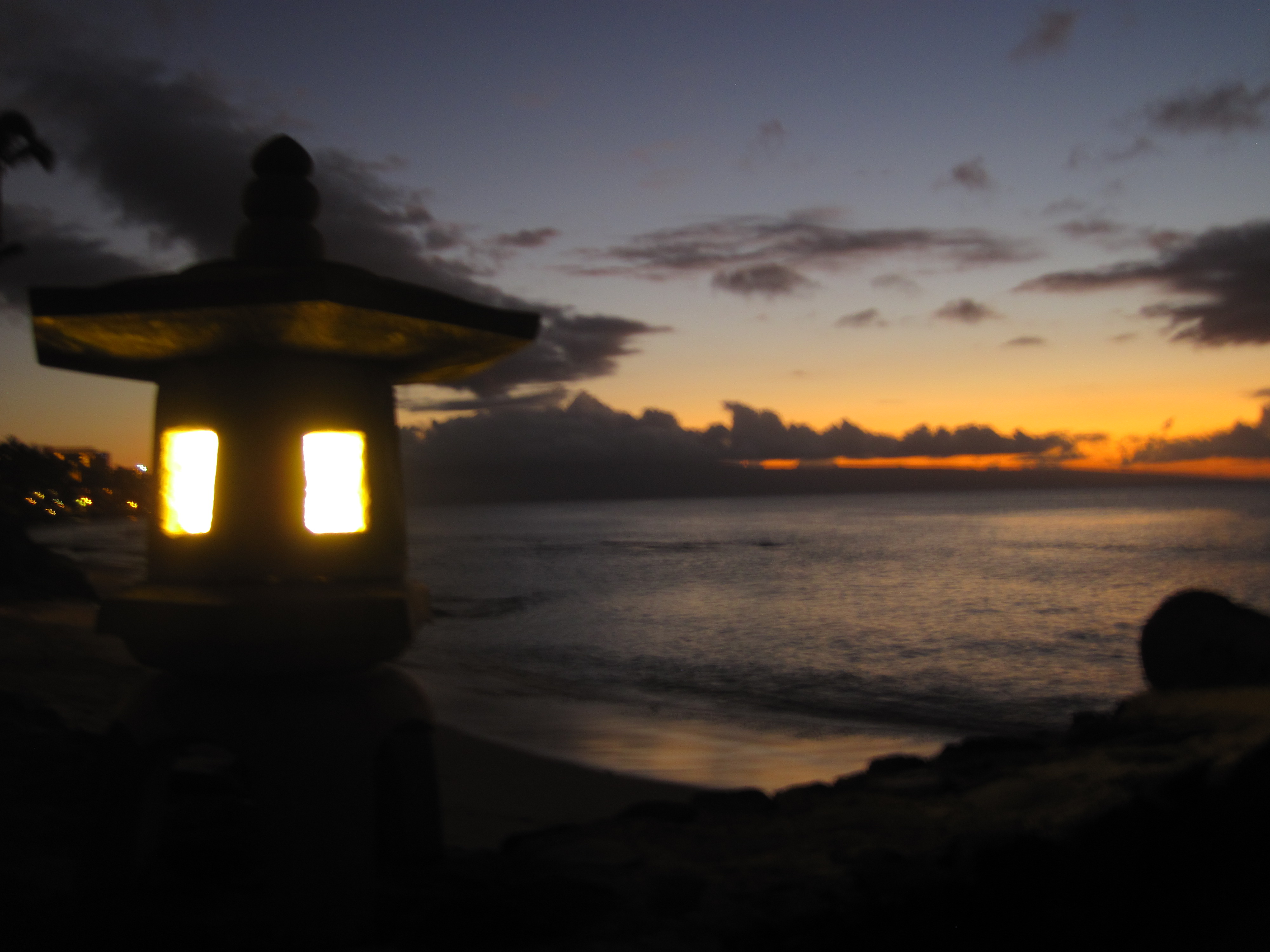 Hale Maui's Lamplit Night, Rosy Afterglow